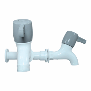 Tê Longo com Torneiras para Tanque e Máquina com Volante Alavanca 1/4 de volta